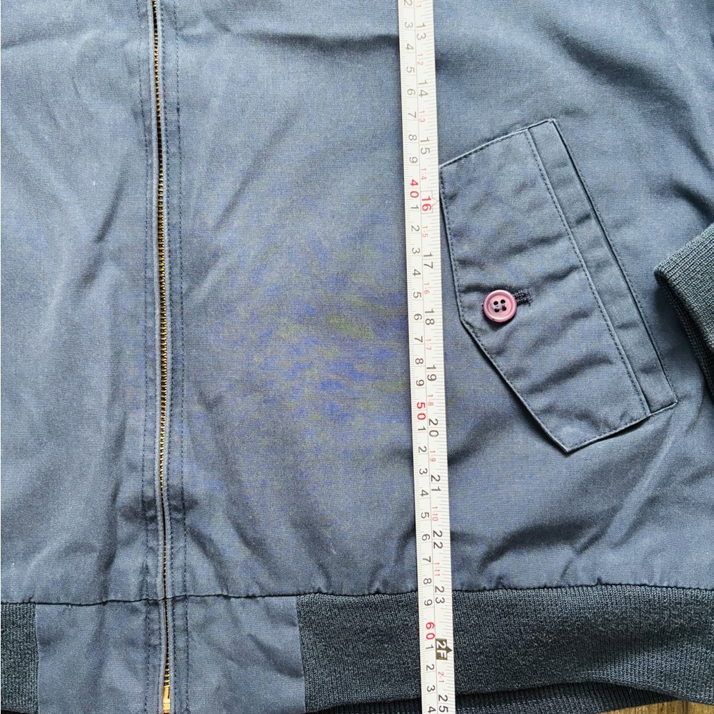 Lacoste Dark Blue Harrington Jacket with Tartan Interior - Picture 4 of 5